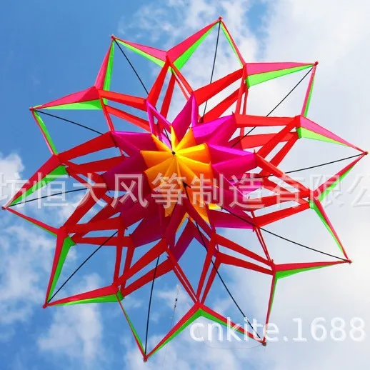 Weifang Kite Cubic Kite Lotus, Cubic Lotus, Snow Lotus Easy Assemble and Fly Kids Birthday Gift