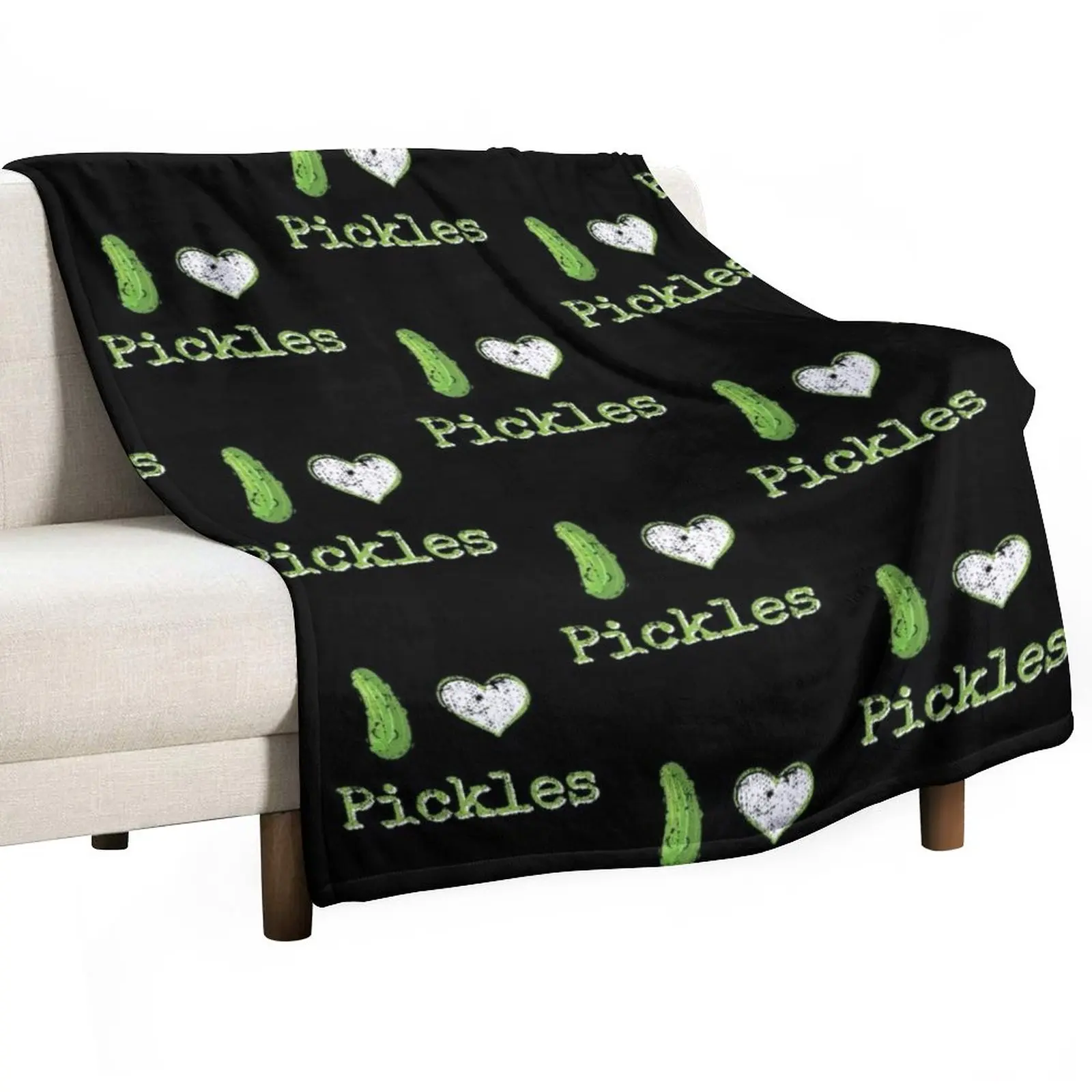 I Love Pickles Throw Blanket Sofa Throw Blanket Flannel Fabric