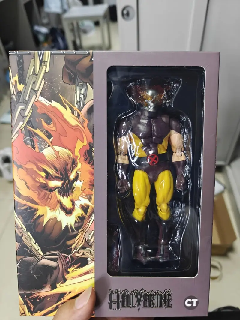 Ct Toys X-Men Logan Hellfire Ghost Rider Wolverine Posable Action Figure With Fire Skull Head Flame Claw Accessories Collectible view 6