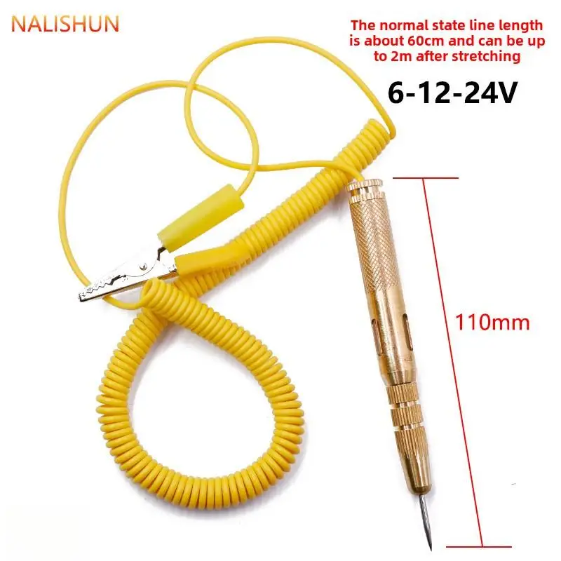 Diagnostic Tools Dc 6V 12V 24V Copper Car Light Circuit Tester Lamp Voltage Test Pen Detector Probe Light System Test