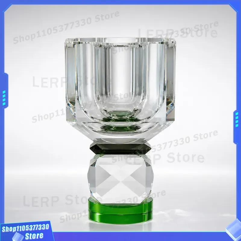 Luxury Crystal Vase High Footed Glass Flower Holder for Rose Lily Water Raising Elegant Home Decor Living Room Dining Table