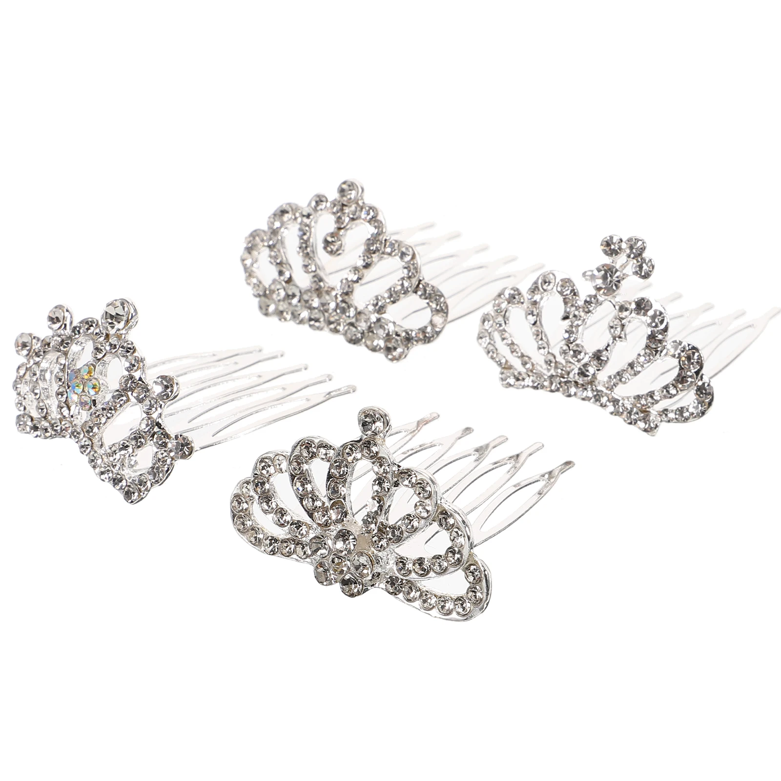 

4 шт., детский головной убор, расческа для волос для девочек, вечерние расчески со стразами, легкие, прочные, модные, вечерние аксессуары для волос