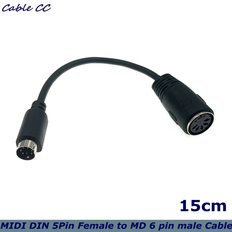 1x 6Pin Mini-DIN (PS/2) Male To DIN 5Pin Female Adapter Connector Cable For Mouse and Keyboard Adapter