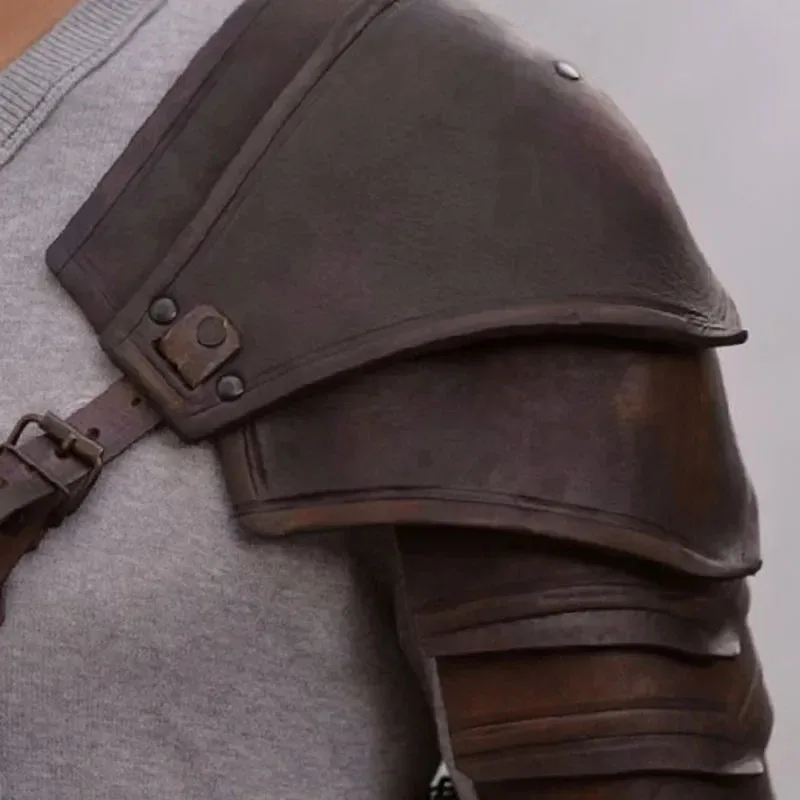 

A2025 New Medieval Costume Cosplay Accessory Vintage Gothic Leather Harness Belt Spaulder Pauldrons Viking Knight Gladia ★ HAxib