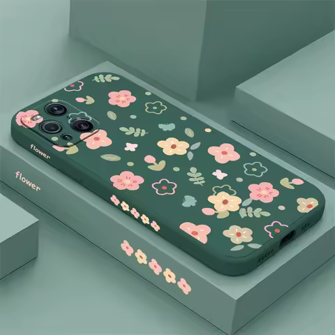 For OPPO R9 R15 Find X3 Neo X2 X5 Lite R17 Pro F17 F15 F19 F11 F9 Case Fashion Flower Floral Pattern Liquid Silicone Cover