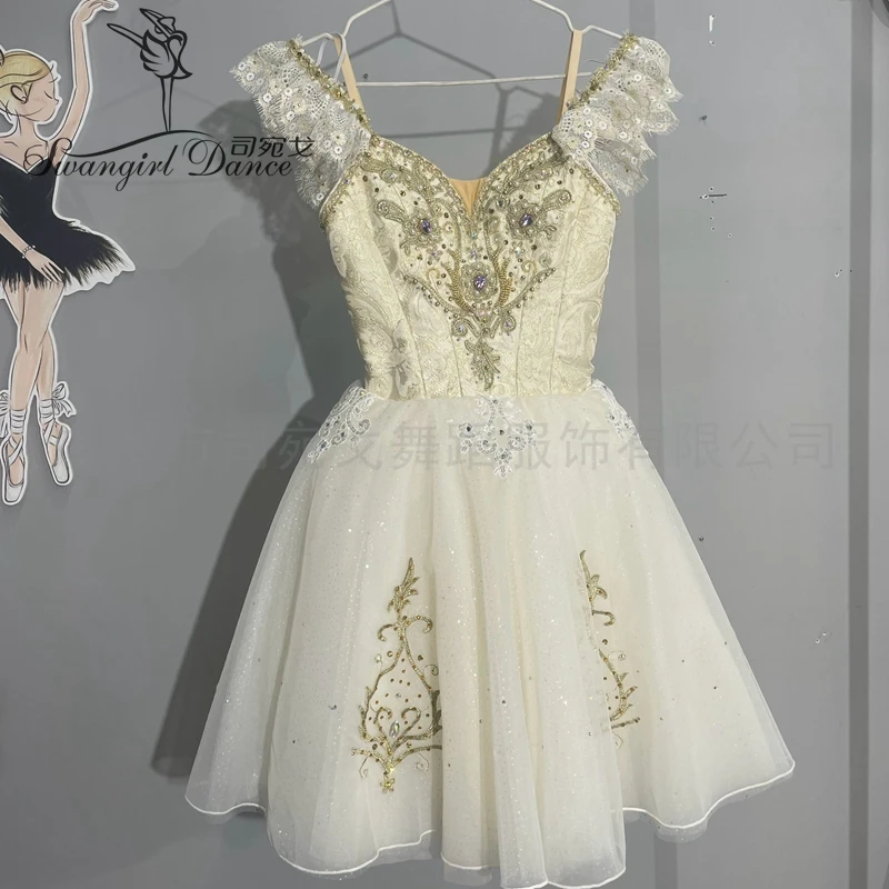 beige  Swan Lake Variations Ballet Dress Professional  Ballet Costume competition performance BT4361