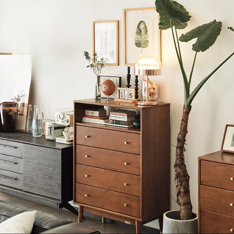 

Solid wood chest of drawers, simple modern living room, TV-side, walnut bedroom storage cabinet