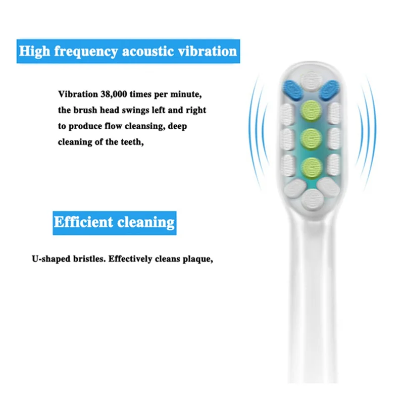 EAS-9PCS Сменные насадки для SOOCAS V1 V2 X3 X3U X5 D2 D3 SOOCARE Насадка для электрической зубной щетки Sonic с мягкой щетиной
