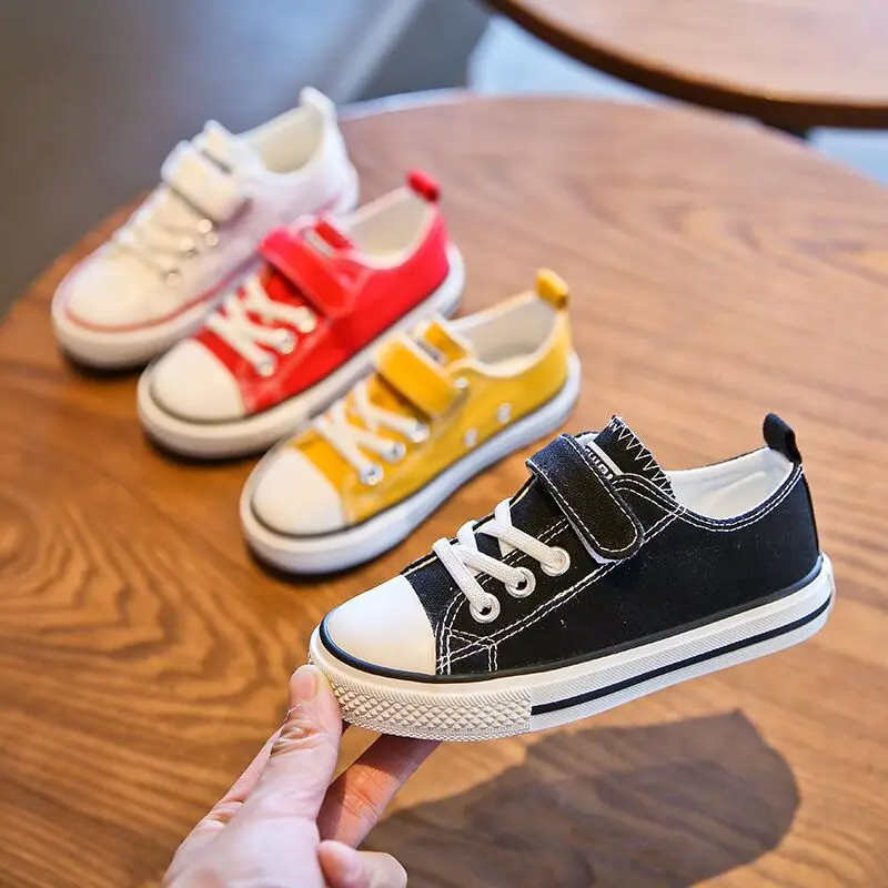 Children's canvas shoes 2024 spring and autumn low-top board shoes boys and girls student and baby casual board shoes