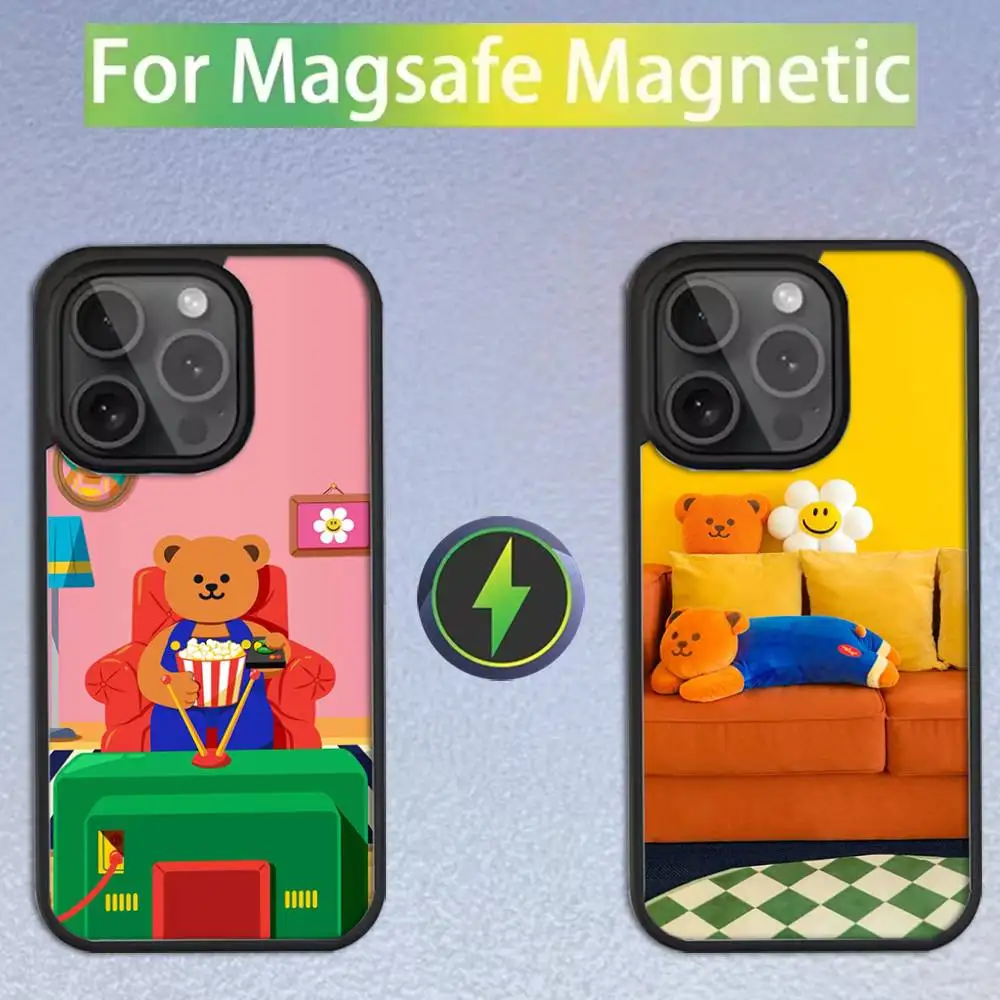 

W-Wiggle C-Cookie Cartoon Phone Case For iPhone 16,15,14,13,12,11,Pro,Max,Plus,Mini,SE Magsafe Magnetic Wireless Charging