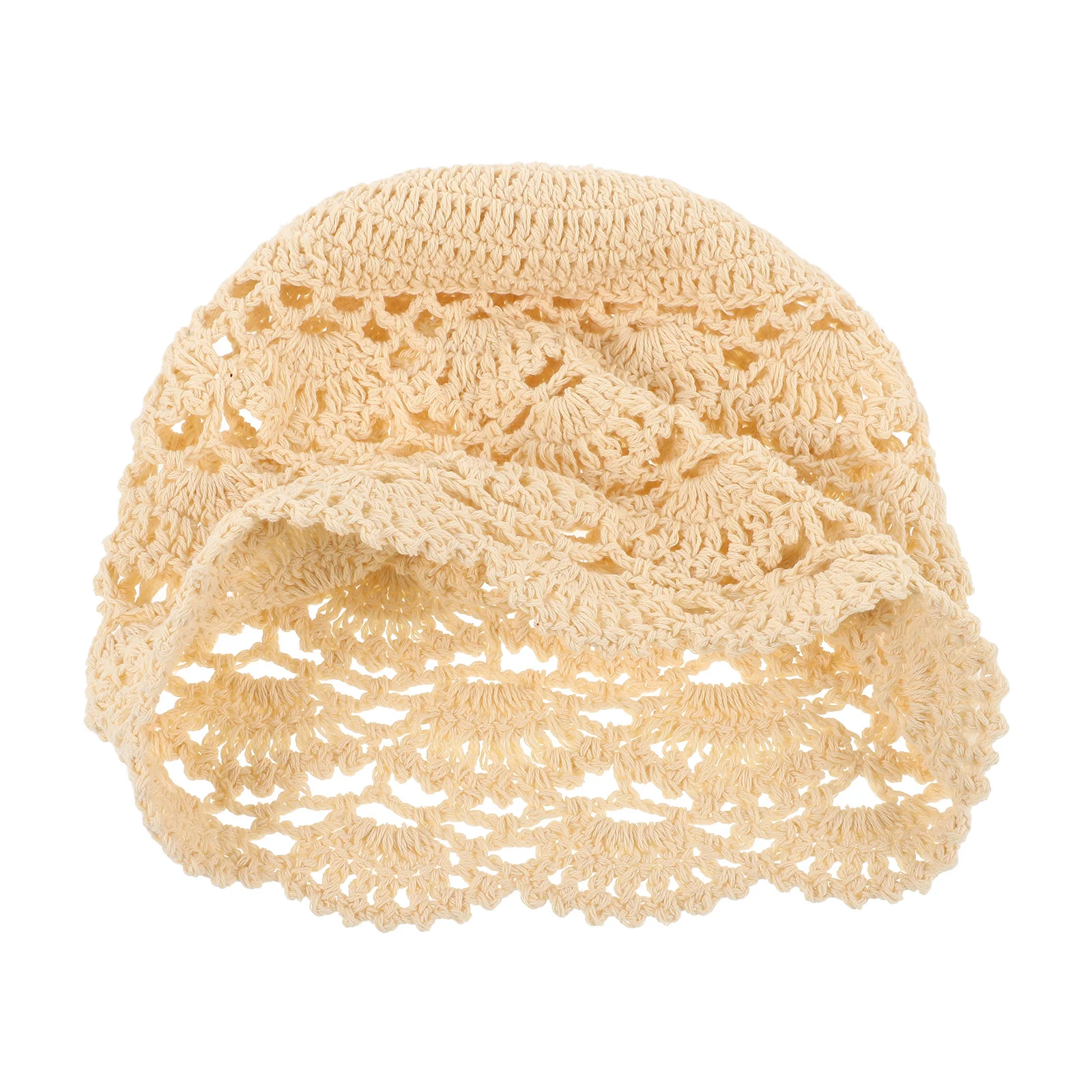 Vintage Crochet Lace Beanie Women Soft Comfortable Non-Slip Elegant Hollow Out Hat Casual Turban Hair Accessory Sunny Day