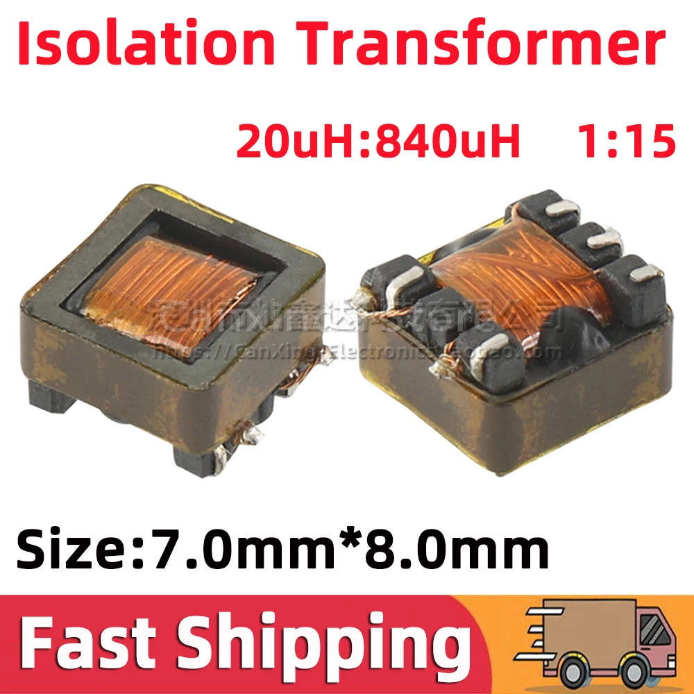 5pcs SMD SMT EE6.2 High Frequency Signal Flash Light Isolation Transformer Turns Ratio 1:15 Isolator 20uH:840uH