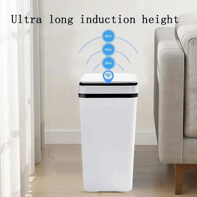 Smart Sensor Trash Can 12L Kitchen Garbage Bin Electric Touchless Bathroom Waterproof Bucket Garbage With Lid Home Wastebasket