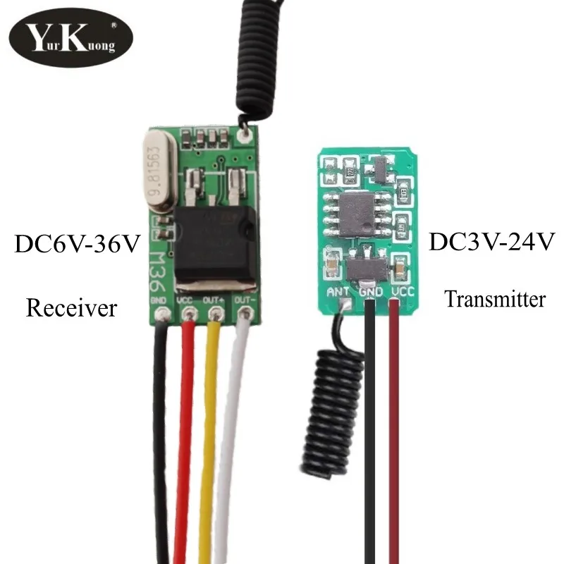 6V-36V Remote Switch Tiny Mos Wireless Remote Switch 3V-24V Remote Control Transmitter PCB board Input Power Transmitting Signal