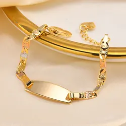 High Quality Three-color Batch Bracelet for Girls Boys,Name Customization Copper Material Bent Card,Trendy Personalized Bracelet