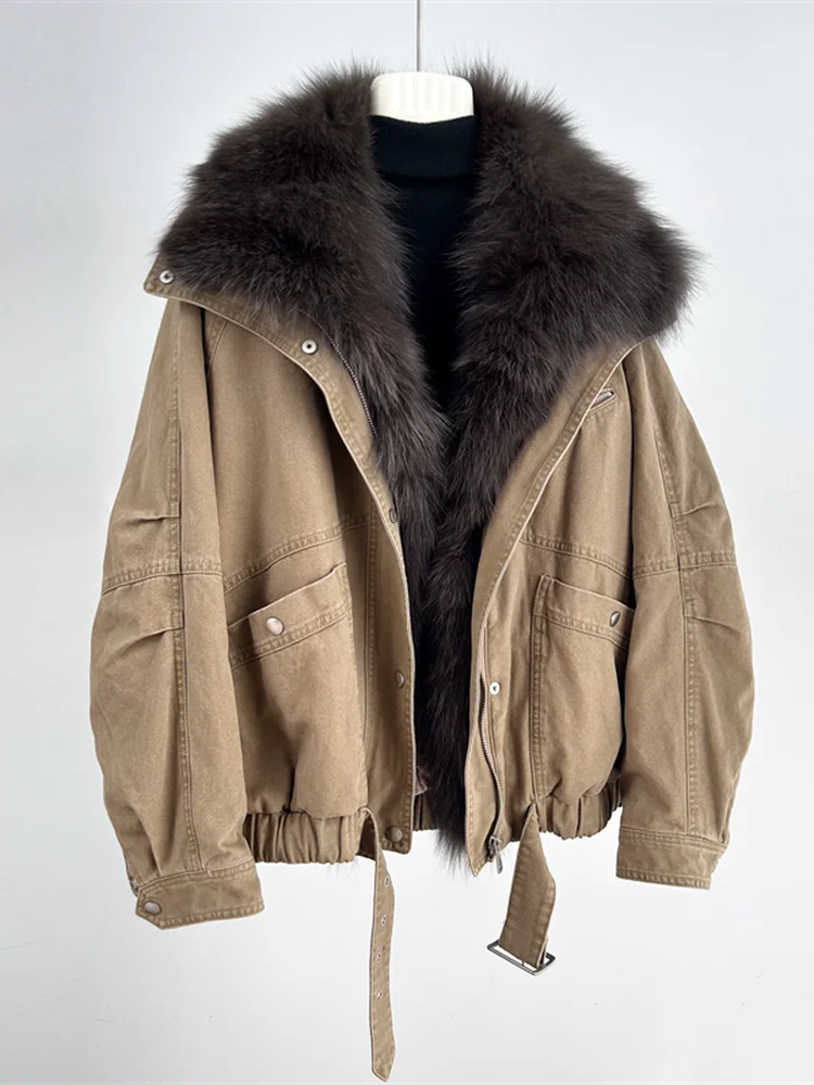 เสื้อโค้ทแฟชั่นผู้หญิง เสื้อแจ็คเก็ตยีนส์ เสื้อพาร์กา เสื้อแจ็คเก็ตพัฟเฟอร์ เสื้อโค้ทขนสุนัขจิ้งจอกแท้สำหรับฤดูหนาว เสื้อแจ็คเก็ตขนห่าน เสื้อคลุมกันหนาว