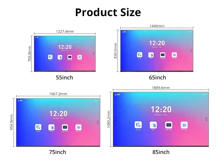 سعر المصنع 4k 65 بوصة تعمل باللمس برنامج متعدد اللغات Lcd تلفزيون ذكي أندرويد السبورة التفاعلية