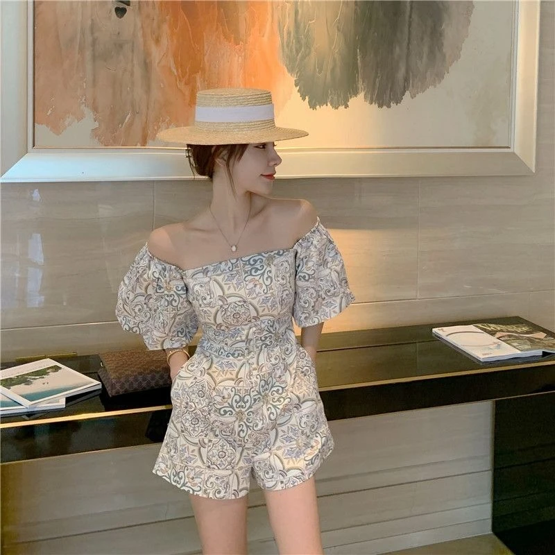 

Beach Print Slim Kit Tailoring Novelty In Female Shorts New Features of Matching Outfits Summer Fashion 2025 Women's Short Sets