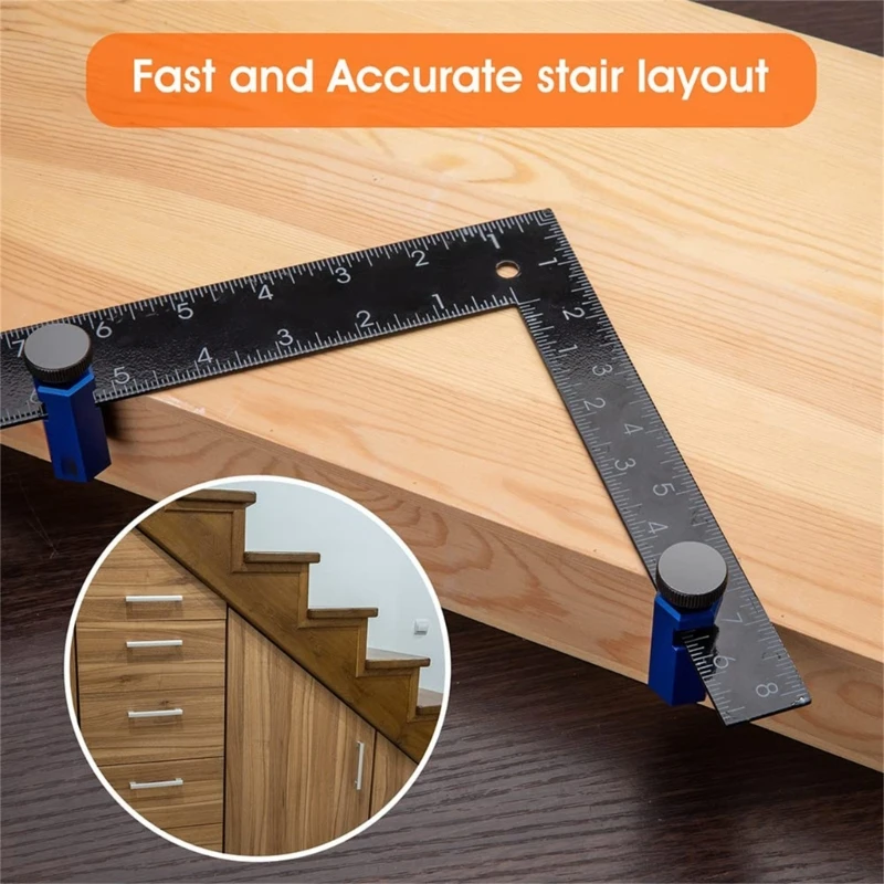 Imagem -05 - Stair Stops Gauges para Framing Square Tool Aço Régua Metal Scribing Holder M4yd