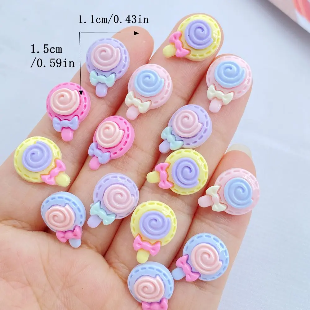 50Pcs New Cute Mini Resin Lollipop Series Flatback Ornament Jewelry Making Manicure Hairwear Accessories