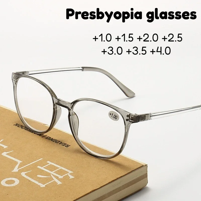 Unisex Reading Glasses Portable Presbyopic Glasses Classic PC Frame Eyeglasses Vision Care High-definition Eyeglass +1.0~+4.0