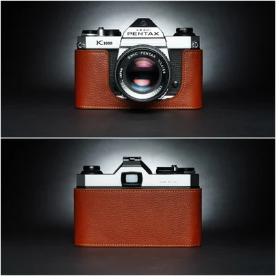 希少・美品ASAHI PENTAX K (King) ジャンク品・革ケース付 handwork Photo Camera Genuine leather cowhide handle Bag Body BOX