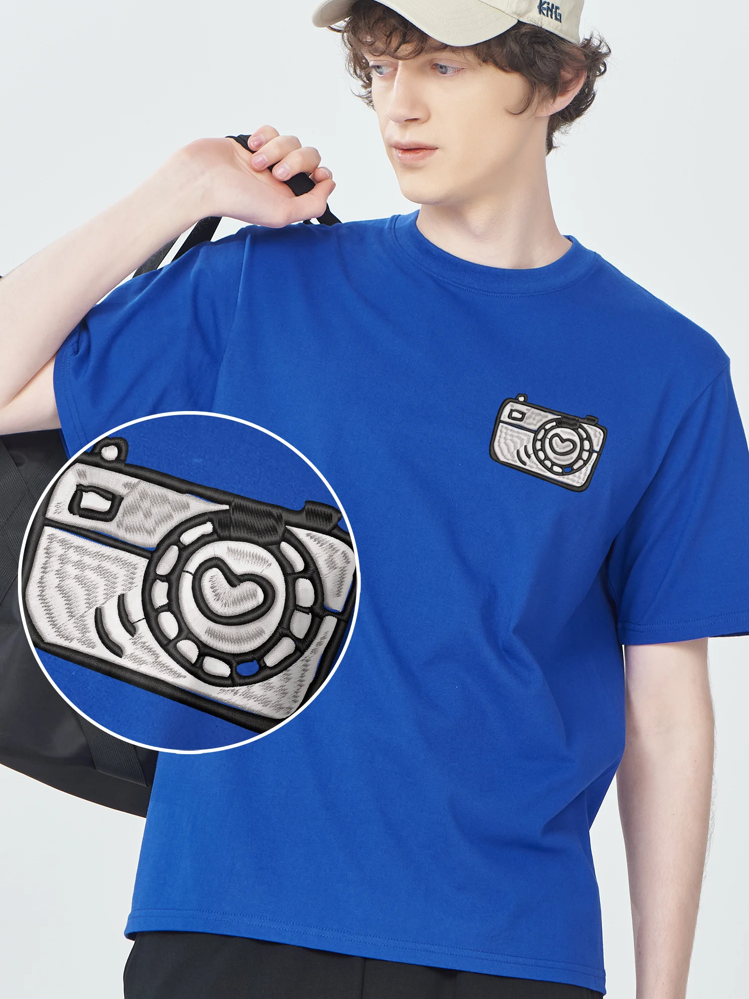 

Camera Graphic Embroidered Camisas De Hombre Unisex Crew Neck Breathable T-Shirt Luxury Design Short Sleeve