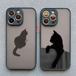 Various Style Black Cat Phone Case For iPhone 13 12 11 14 15 16 Pro Max 13 Mini SE 2020 8 7 Plus X XS XR Shockproof Back Covers