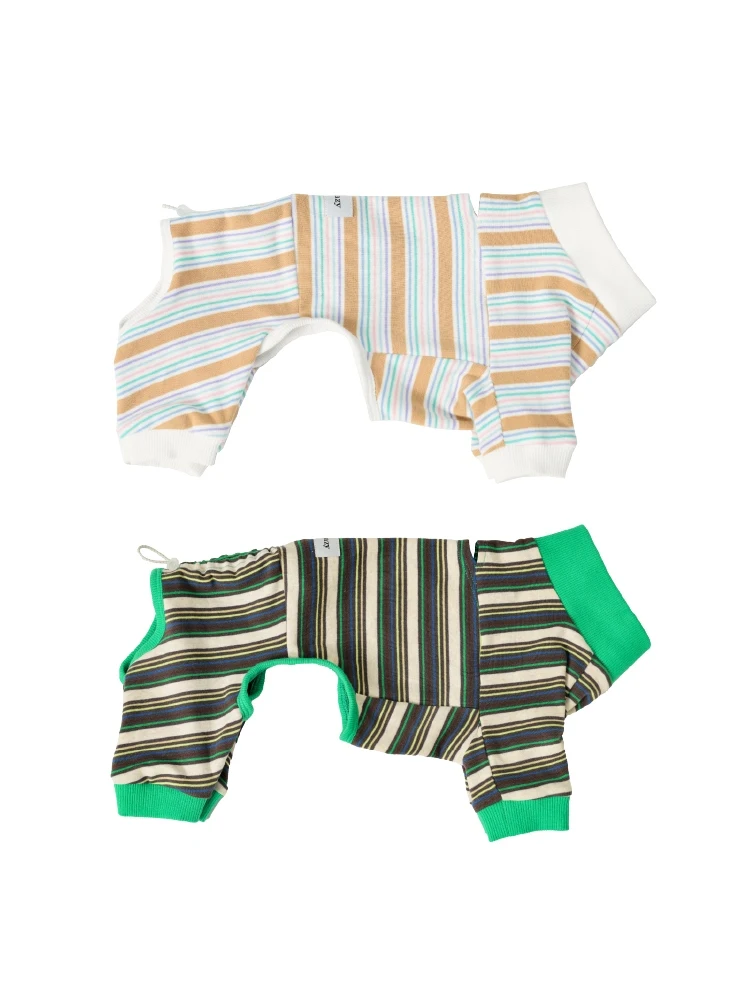 Dog clothes striped contrasting four-legged clothes spring new comfortable small and medium-sized dog cat clothes