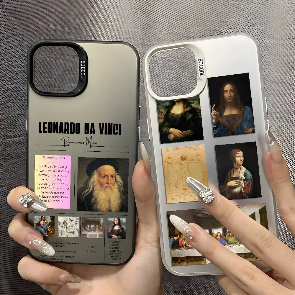 

Da Vinci INS Middle Ages Art Phone Case For IPhone 16 15 14 13 12 11 Plus Pro Max Multicolor Aurora Laser Shockproof Funda Cover