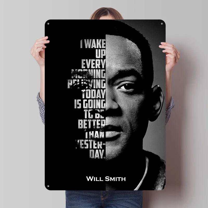 Will Smith Printing Poster Customized Retro Wall Art Vintage Metal Signs for Room Modern Home Decoration Luxury Custom Plate