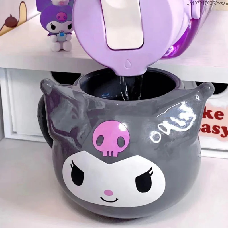 Sanrio Kuromi Cartoon Cute Cup Ceramic Y2k Sweet Girl Mug Women Household Morning Tea Cup Water Cup Creative Birthday Gifts