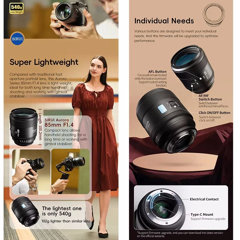 Sirui 85 مللي متر f1.4 كامل الإطار عدسات تركيز تلقائي لسوني A6700 A7C2 A7CR A7 نيكون Z50 Z6 Z8 ZFC zf Fujifilm X LUMIX لايكا L S1R2 SL2 #4