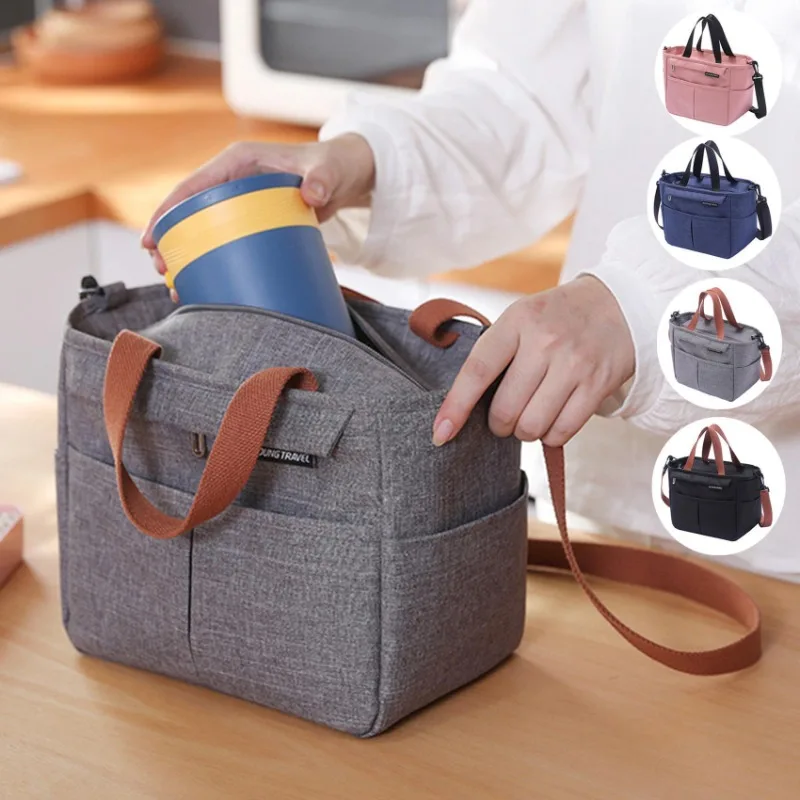 Large Capacity Shoulder Bag Portable Waterproof Oxford Handbag Cooler Tote For Women Picnic Food Container Multifunction