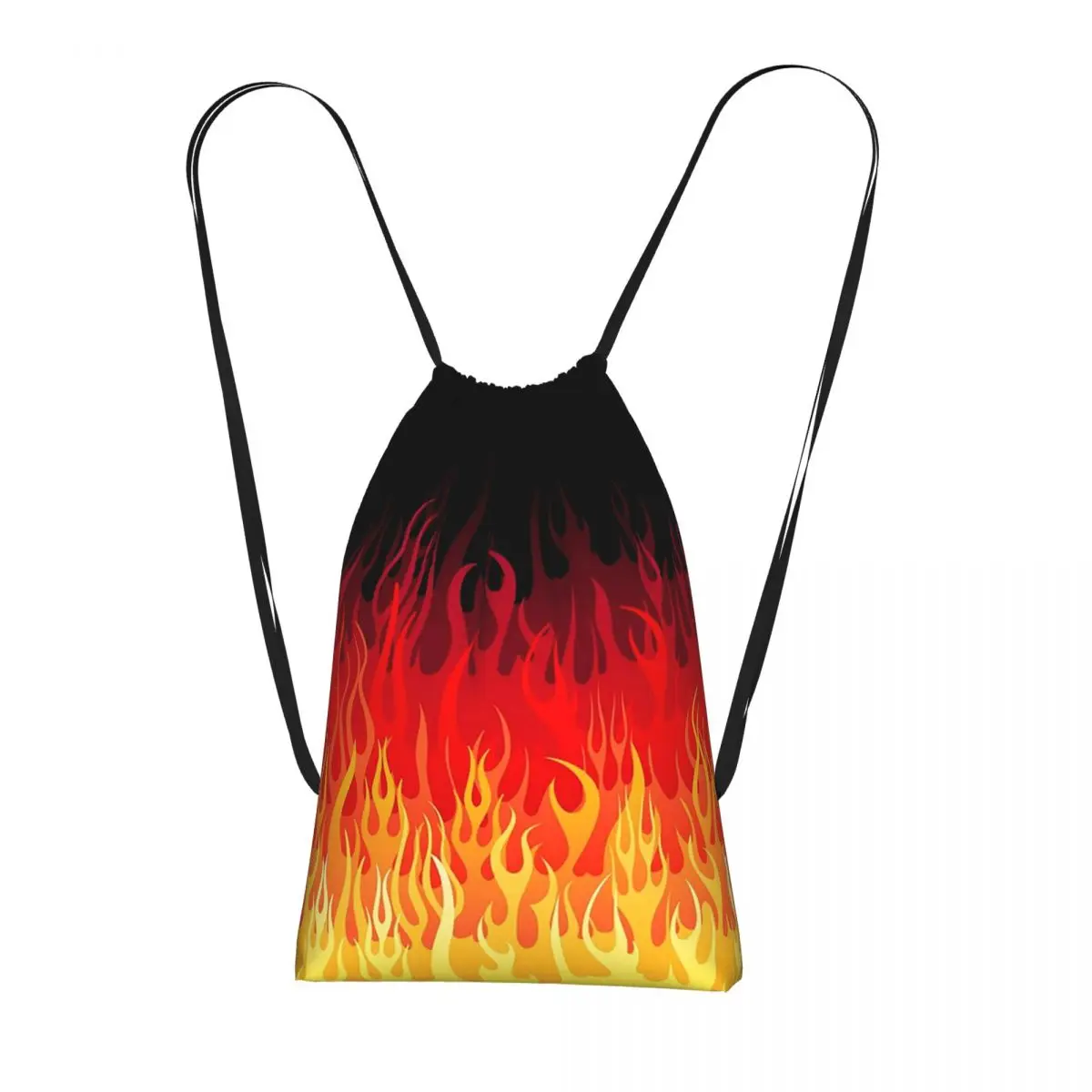 Red Hot Rod Flame On Edge Black Background Backpacks Fashion Drawstring Bags Sundries Bag Book Bags for Travel School