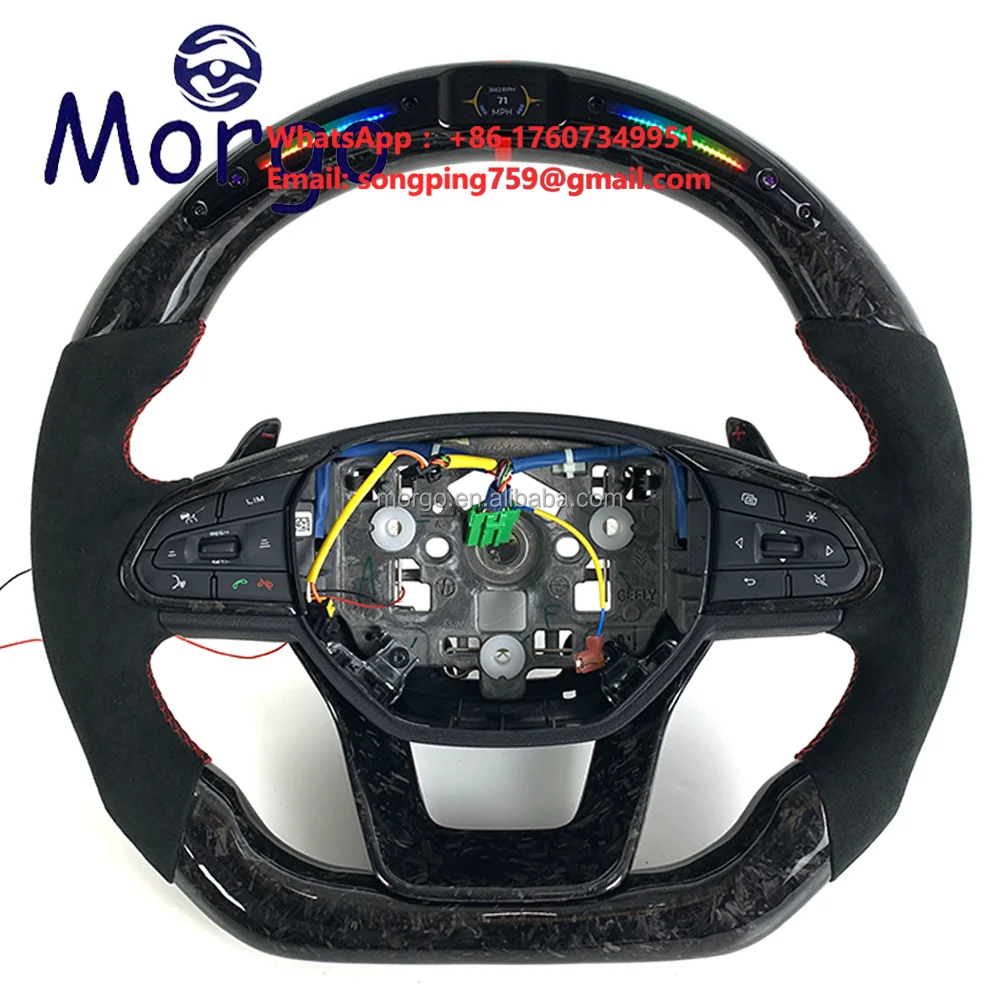 For GEELY BINRAY Coolray Emgrand Okavango Plus Gelly Tugella/fy11 Custom Racing Style Forged Carbon Fiber Cars Steering Wheel
