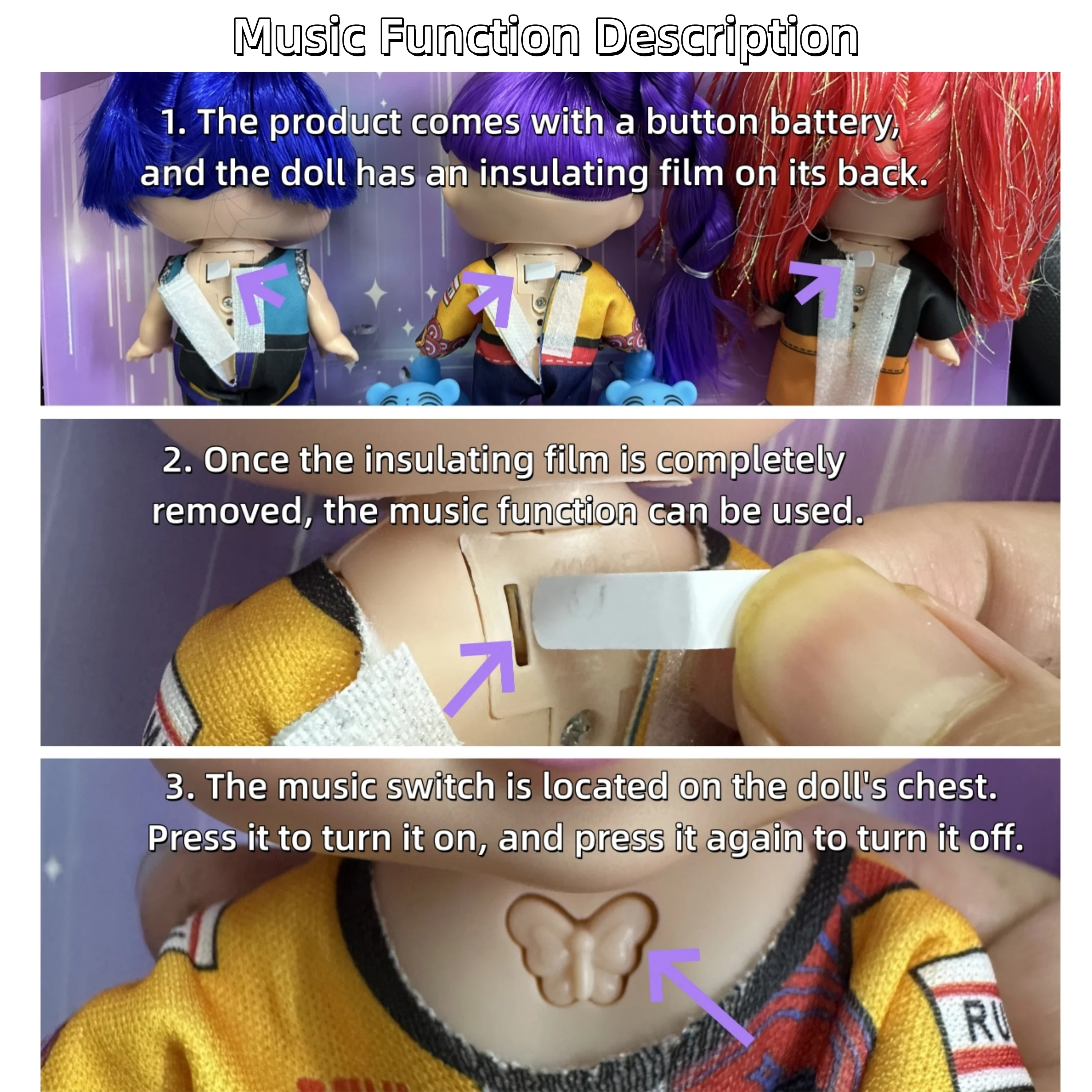 Anime Gilrs Lumi Mila Zoi K-pop Theme Dolls Action Figure Vinyl Toys Set 7 Inch Articulated with Music Gift for Fans Birthday view 2