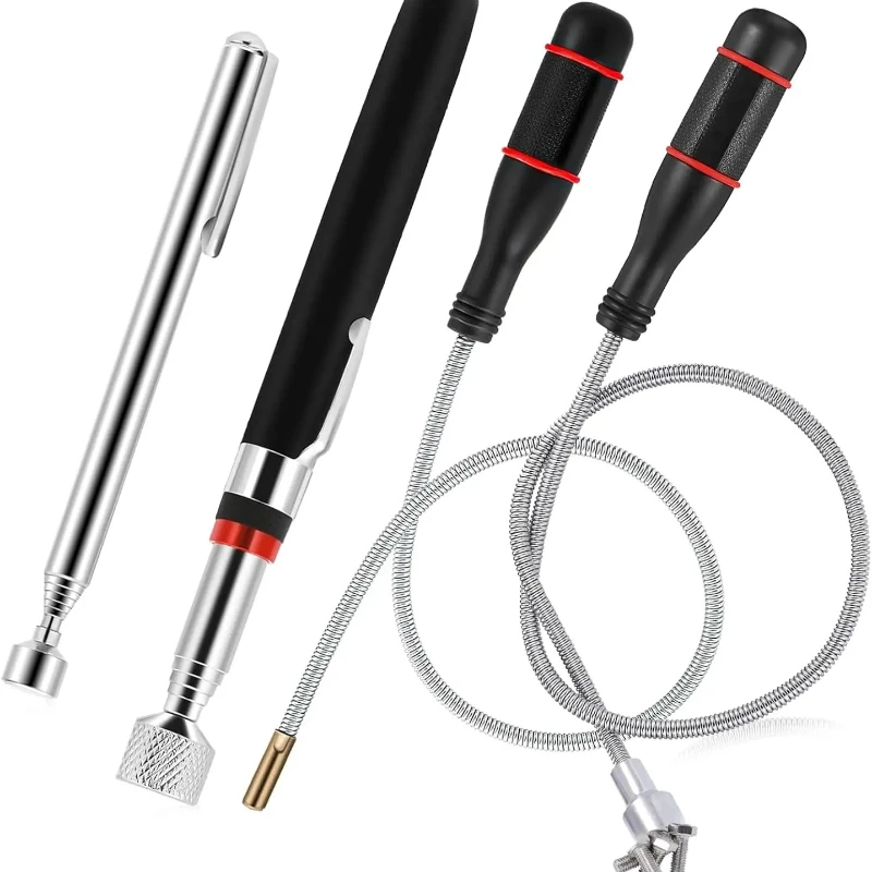 Flexible Magnetic Pickup Tool Extendable Magnetic Handheld Stick with Non-Slip Handle Retrieval Tools for Pick-up Screws Nuts