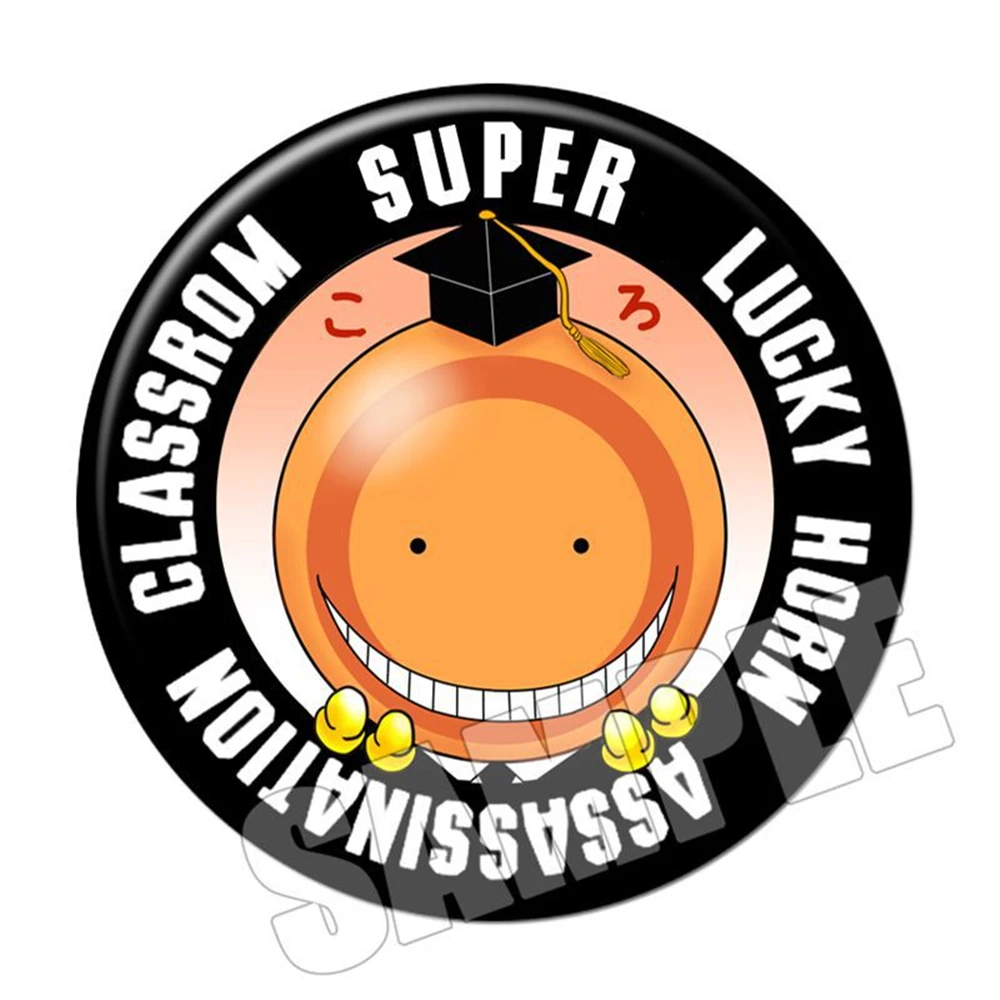 58mm Anime Assassination Classroom Korosensei‌ Koro-sensei Cosplay COSTUME Badge Pin SPTE Tinplate Brooch Prop Gilf﻿