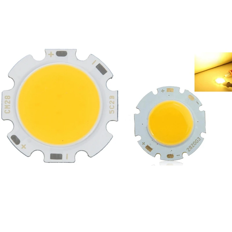 LJL-3W COB lampu Super kekuatan tinggi manik lampu LED cahaya putih hangat & 5W lampu Chip COB bulat lampu LED DC15-17V putih hangat