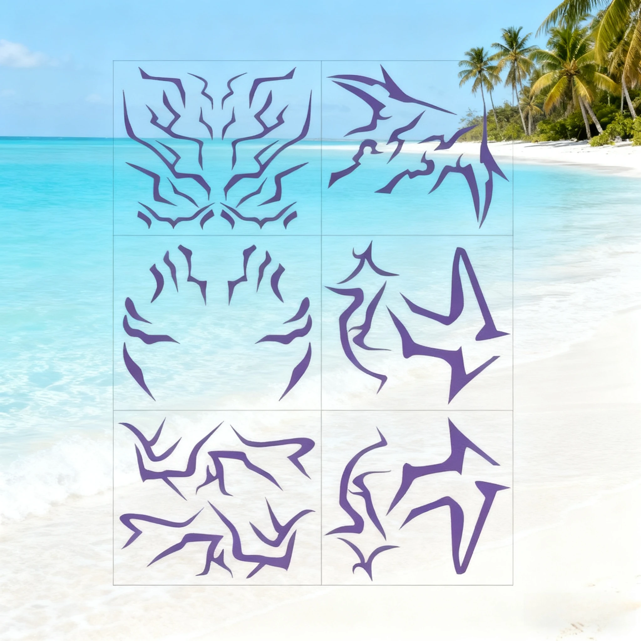 وشم مؤقت، مكياج برق أرجواني جريء لألعاب لعب الأدوار التنكرية، ملصقات فنية للوجه مقاومة للماء