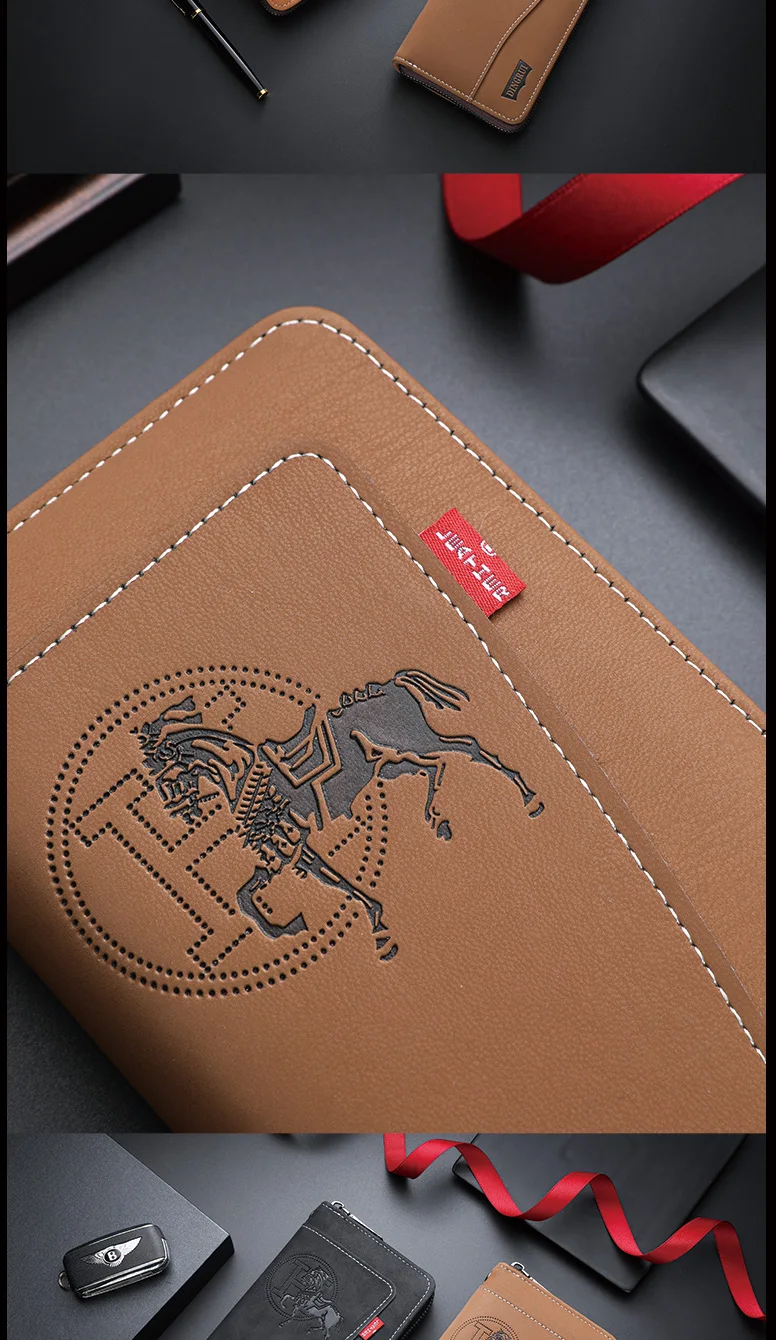 Neue Herren-Geldbörse aus Crazy-Horse-Leder im Retro-Stil aus Europa und Amerika, PU-Reißverschlusstasche, modische kurze Kartenhülle A – Detail 12