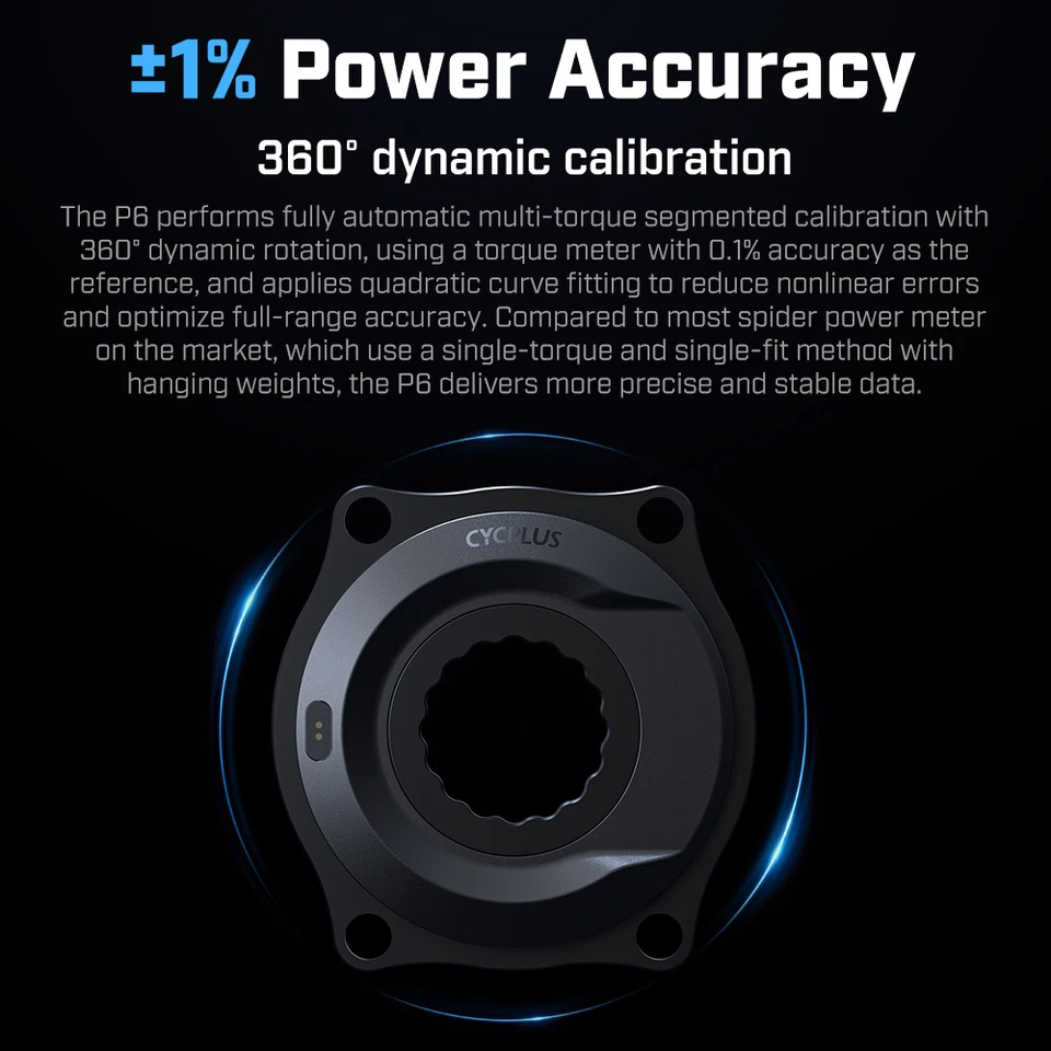 CYCPLUS P6 Spider Power Meter 4 Bolt 110BCD 24mm 29mm BLE ANT+