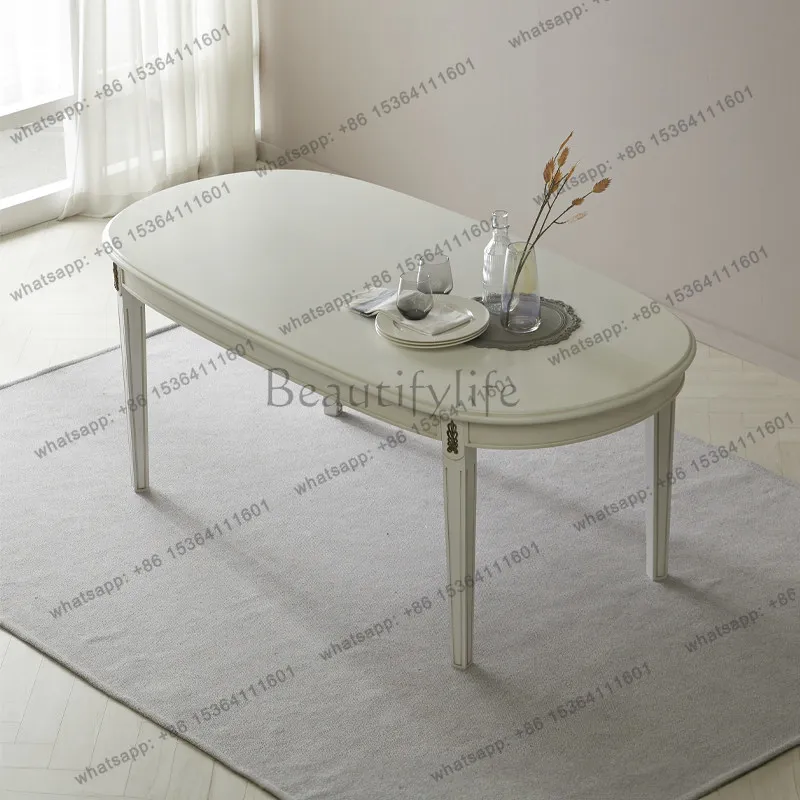 

Light luxury and high-end sense about solid wood dining table, oval dining table, small apartment dining room furniture