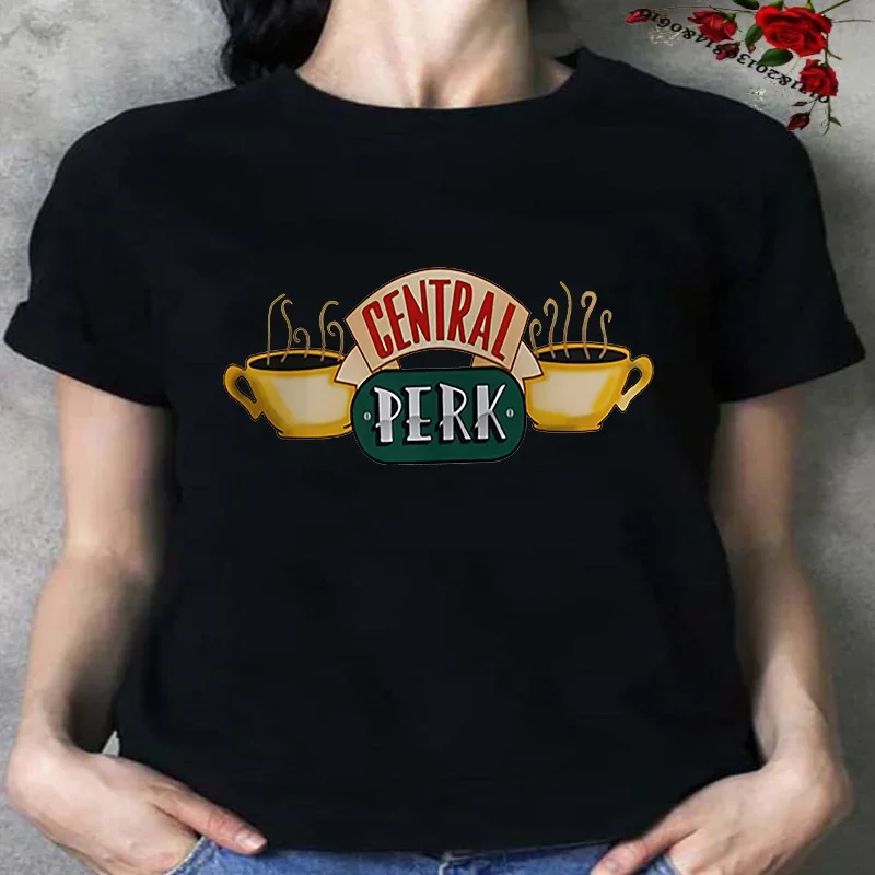 Central Perk T-Shirt Friends TV Show Women\'s T-Shirt Friends Central Perk Coffe Shop Shirts Cute Best Friends Tees Hipster Tops