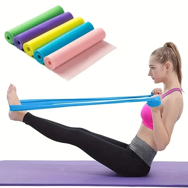 1 Pc TPE Yoga Tension Sheet Elastic Band Fitness Exercise Resistance Band Pilates Resistance Band for Home Gym Fitness Training