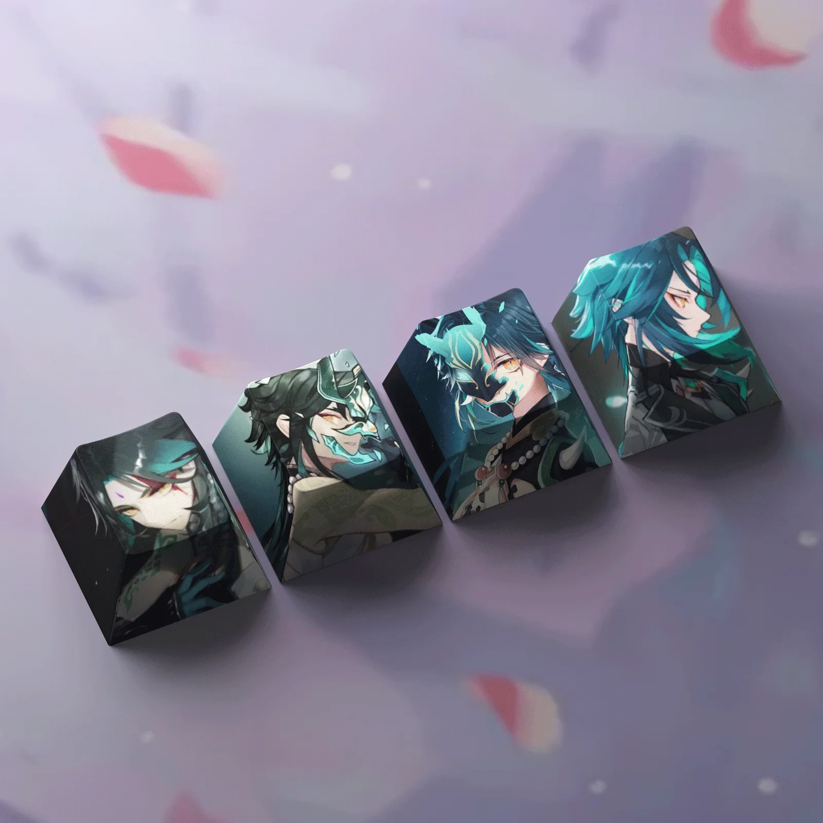 4Pcs Genshin Impact Keycaps Xiao Nahida Klee Anime Game Characters PBT Personality Keycap Cherry R4 Mechanical Keyboard Caps