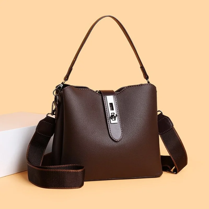 حقيبة كروس نسائية أنيقة مصنوعة من الجلد كاجوال بسيطة عتيقة ونمط كلاسيكي شعبي #5