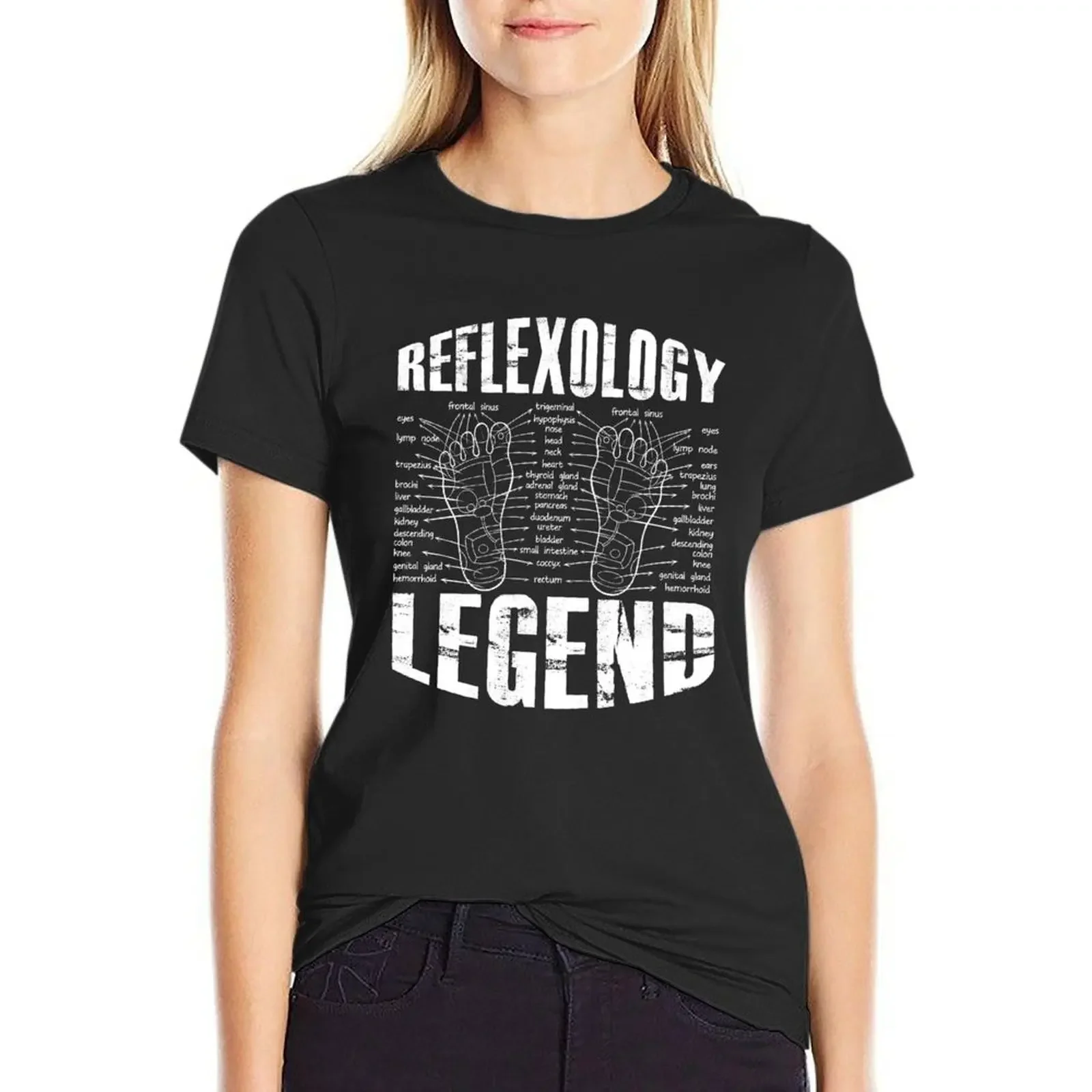 

Reflexology Legend -Pseudo Medicine Foot Massage Therapy - Alternative Healing T-Shirt plain t-shirts for Women cotton