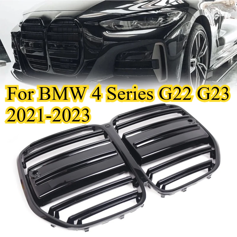 

1PC Glossy Black Car Front Bumper Kidney Grille for BMW 4 Series G22 G23 4-Door 2021 2022 2023 Racing Grille Upgrade Grill Cover